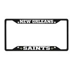 Fanmats NFL New Orleans Saints Black Metal License Plate Frame