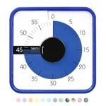 TWENTY5 SEVEN Countdown Timer 7.5 inch; 60 Minute 1 Hour Visual Timer – Classroom Teaching Tool Office Meeting, Mechanical Countdown Clock for Kids Exam Time Management Magnetic, Navy Blue