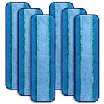 6pcs Mop Pads Replacement, Microfiber Cleaning Pad Refill Washable Reusable Mop Floor Cleaner Accessory, Hardwood and Multi-Surface (Blue)