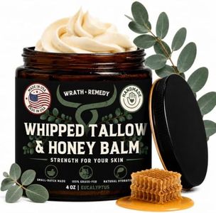 Organic Beef Tallow for Skin - 4 OZ (Eucalyptus) — US-Made Grass Fed Beef Tallow for Face + Body — Whipped Tallow and Honey Balm Moisturizer for Dry and Sensitive Skin, Eczema, Rosacea (No Additives)
