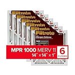 Filtrete 14x14x1, AC Furnace Air Filter, MPR 1000, Micro Allergen Defense, 6-Pack (Exact Dimensions 13.81 x 13.81 x 0.81)