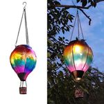 Hot Air Balloon Solar Lantern, Solar Lantern Garden Decoration,Hanging Solar Outdoor Lantern Waterproof Solar Balloon Lights Decor for Garden Patio Yard Pathway (GY-Colorful)