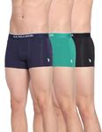 U.S. POLO ASSN. Men's Cotton Classic Trunks (Pack of 3) (ET004-P3_Black | Bistro Green | Navy