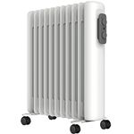 MYLEK Oil Filled Radiator - Electric Heater 2500w - Portable With Adjustable Thermostat - 3 Heat Settings - Tip-Over Switch Protection, Portable - Low Energy Efficient (2.5kW)