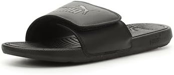 PUMA Men's Cool Cat 2.0 Hook and Loop Slide Sandal, Black, 11