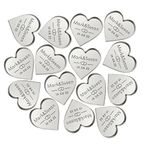 Wedding Decorations 50 Pcs Personalised Wedding Favours Gifts Mr & Mrs Wedding Heart Favours Wedding Decoration Mini Tokens Gifts Wedding Anniversary Favours for Guests (Silver)