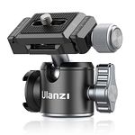 ULANZI U-80L Ball Head Camera Tripod Heads Metal 360 Degree Rotating Panoramic, 1/4" Arca Quick Release Plate & Cold Shoe, for DSLR Camera Camcorder Tripod Monopod Slider, Max Load 22Lb/10KG, Silver