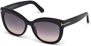 Tom Ford Women's Gradient Alistair FT0524-01B-56 Black Cat Eye Sunglasses