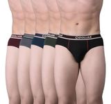 Dollar Bigboss Men's Cotton Blend Modern Solid Briefs (Pack of 5) (MBBR-04-MDSTE-PO5-CO1-S24_4XL_Assorted