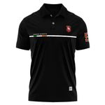 Aero Armour Ladakh Scouts Cotton Polo T-Shirt (2XL Black)