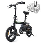 Finbike U1 Electric Bike for Adult/Teens,14" Folding Electric Bicycle with LCD Display,25KM/H & 45KM Range,4H Fast Charge,4 Riding Modes,Rear Shock Absorber,120KG Capacity,Compact Foldable Ebike