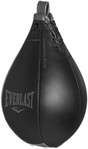 Everlast Powerlock Speed Punching Bag | Premium Leather Speed Bag for Boxing & MMA | Durable Reflex Training Boxing Bag for Hand Speed Accuracy & Home Gym Workouts