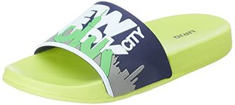 URJO Unisex New York Neon Slipper-2 Kids UK (KIDSLIDER_Newyork) Neon color