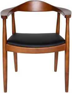 SK Designer Living Replica Hans Wegner 'The Chair' PP501 Armchair - Walnut & Black