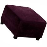 ZZDZW Square Ottoman Slipcover Velvet Small/Medium/Large Stretch Ottoman Cover Slipcover for Wingback Chair Stool Protector cover/Sofa Leather Storage Footstool (Color : Fuchsia, Size : 33-45cm)