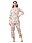 AV2 Women Rayon Printed Maternity Top & Pyjama Set(2428AS_Pinks)