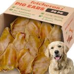 FETCHERONI Whole Pig Ears for Golden Retriever Dogs Large - 35 Pack Long Lasting Dog Chews – Dog Treats One Ingredient Delicious All Natural Flavor – Easy to Digest Dog Treats for Large Dog