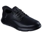 Skechers Men's Garza Gervin Slip-in Trainers, Black Leather, 9 UK Wide