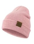 Kids Beanie Hat, Winter Toque for Boys Girls Toddler Children, Double Layer Knit Cap (Pink)