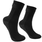 3mm Neoprene Socks, Wetsuit Socks Diving Socks with Velcro, Anti-slip Swimming Socks Fin Socks For Women Men, Thermal Water Socks for Snorkeling Surfing Sailing Snorkeling Kayaking（L