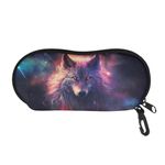 Belidome Galaxy Wolf Glasses Case for Women Eyeglass Case Sunglass Pouch Bag for Kids Teens