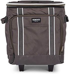 Igloo 40 Can Large Portable Insulated Soft Cooler with Rolling Wheels, Olive