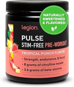 Legion Pulse, Best Caffeine Free Natural Pre Workout Supplement for Women and Men – Powerful Nitric Oxide Booster, Non Stimulant Beta Alanine, Citrulline and Alpha GPC, (Caffeine Free Tropical Punch)