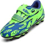 Unitysow Boys' Football Boots Kids Junior Professional Football Shoes Astro Turf Trainers Girls Outdoor Athletic Soccer Shoes Rugby Boots, Green, 13.5 US