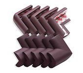 AMAZARA Baby Proofing Corner Guards I Pre-Taped Corner Protectors I Child Safety Edge Guards I 10 Pieces Brown