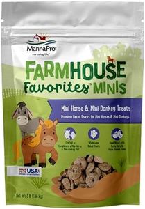 Manna Pro Farmhouse Favorites Mini Horse & Mini Donkey Treats –Baked Snack for Mini Horses & Mini Donkeys – Hand Mixed Treat – Oats, Apple & Banana Flavored – 3lb Bag