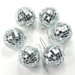 VIBGYOR PRODUCTS Plastic X mas Tree Disco Ball for Christmas,Home,Office Decorations (Silver, 2 inch)