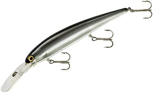 BANDIT LURES Walleye Deep Minnow Jerkbait Fishing Lure, Fishing Accessories, Dives ro 27-feet Deep, 4 3/4', 5/8 oz, Chrome Black Back, (BDTWBD231)