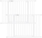 Babelio Baby Gate, 29-48 Inch Auto Close Pet Gate, Easy Install Pressure-Mounted Safety Gate, Extra Wide Pet Gate for Stairs and Doorways, 2 Pack White