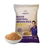 Sugar.fit | Active Foods Sugar Control Low GI Brown Rice 5 Kg (Pack of 1), High Fiber & Gluten-Free, 100% Organic and Natural, Lab-Tested, Diabetes-Friendly Rice for Weight Management and Balanced Blood Sugar