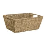 13'' Seagrass Woven Storage Basket With Handle Shelve Basket Gift Basket Hamper Gift Box Christmas Eve Basket Bathroom Storage Basket