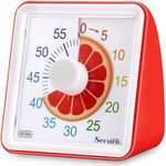 Secura 60-Minute Visual Timer, Timer for Kids, Classroom Timer, Countdown Timer for Adults, Time Management Tool for Teaching (Red)