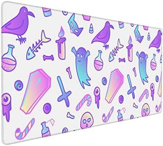 Cute 80s Pastel Goth Gothic Gaming Mouse Pad, Long Extended XXL Mousepad, Extra Large Desk Pads Keyboard Mat for Work Game Office Home, 35.4'' X 15.7''