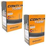 Continental 26" x 1.75-2.5 Mountain Bike Inner Tubes with 42mm Presta Valve (Pair), Black