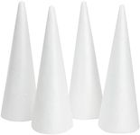 4 Pack Craft Foam - Foam Cones for Crafts, Trees, Holiday Gnomes, Christmas Decorations, DIY Art Projects (13.5x5.5 in)