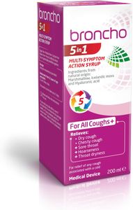 Broncho 5-in-1 Cough Syrup, 200ml – Multi-Symptom Relief