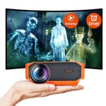 AAXA HP4 Halloween Projector (2024 Upgrade) for Haunted Windows, AutoPlay(tm), Timer Onboard, Holographic Projections, 1080p Native, LED Portable Projector with 8 Pre-Loaded Hologram Movies, Bluetooth