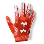 Under Armour Boys' F6 Football Gloves, Dark Orange (860)/White, Youth Medium
