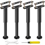 Kamtop Adjustable Height Bed Support Legs - Bed Frame Support Legs 7.08-12.6 inch, 4 Pcs Metal Bed Legs Replacement for Bed Center Slat, Bed Frame, Black