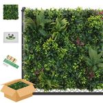 ULAND Artificial Plant Wall Panels, 1PC of 1m*1m Faux Greenery, Ivy Hedegs Backdrop, Verticial Garden Privacy Fence Screen (B051JM)