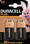 Duracell MN1604 Plus Power 9v Batteries, 2 Batteries