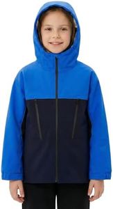 Gogokids Boys Girls Rain Jacket Lightweight Sportswear Water Resistant Raincoat Hooded Windbreaker Outdoor 4-12Y