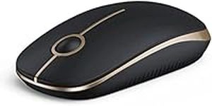 Wireless Mouse, Vssoplor 2.4G Slim Portable Computer Mice with Nano Receiver for Notebook, PC, Laptop, Computer-Gold and Black