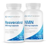 MAXIMUM EFFECTIVENESS Split Science Resveratrol + NMN Bundle | 500mg Resveratrol and 500mg NMN | Enhanced Longevity with improved Cellular Function, Metabolism | 120 Easy-to-swallow Capsules | Vegan Non-GMO