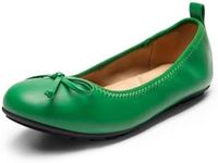 DREAM PAIRS Women's Flats, Foldable Ballet Flats for Women, Bowknot Round Toe Comfort Light Weight Slip-On Dress Shoes Green Size 6 SDFA2409W