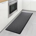 Luxe Home Jersey Diamond Anti-Fatigue (51x99 cm) Kitchen Runner Black – Cushioned Support, Stylish and Durable, Easy to Clean, Non-Slip Bottom – Ideal for Kitchen, Desk, Laundry, Garage